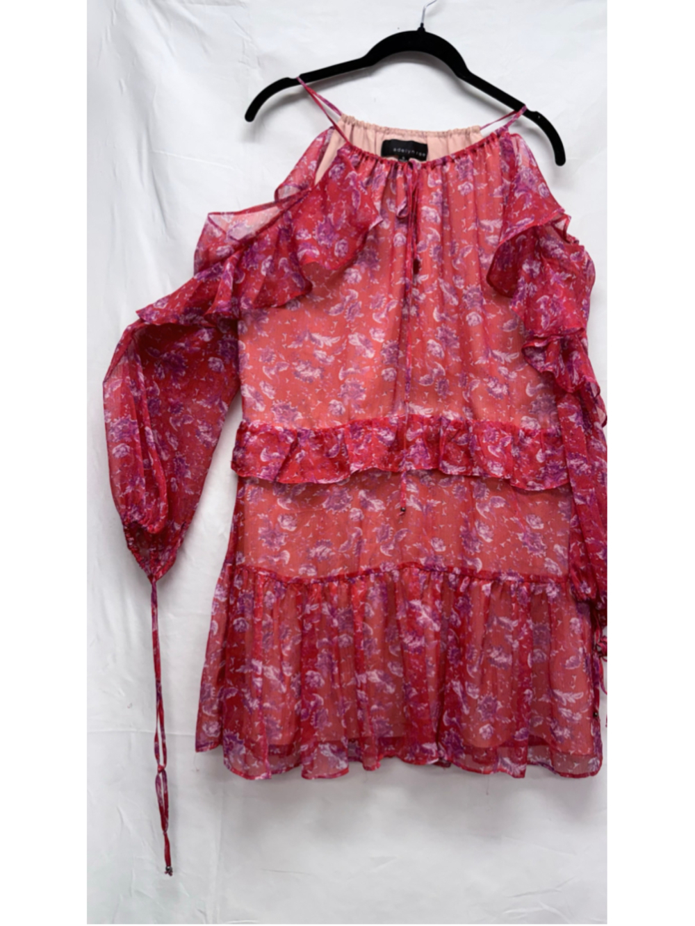 Women's Adelyn Rae Floral Mini Dress, Size S, Red and Purple - Picture 3 of 14